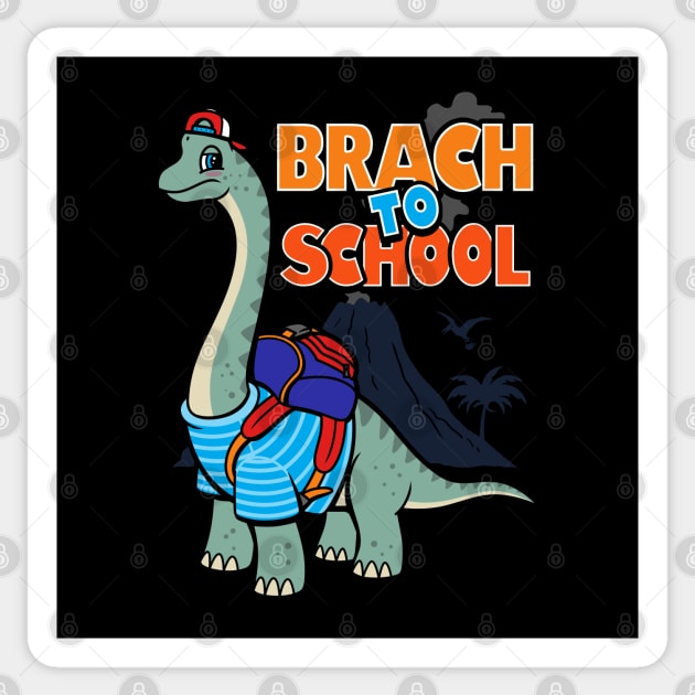 Cute Student Brachiosaurus Dinosaur Cartoon Gift For Dinosaur Lovers Sticker by BoggsNicolas